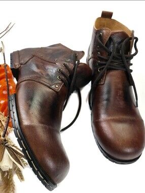 Osstone Boots Men's Brown Leather Lace-Up Size 13
